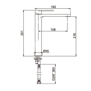Grifo de lavabo caño alto CHROME 1 - Imagen 2